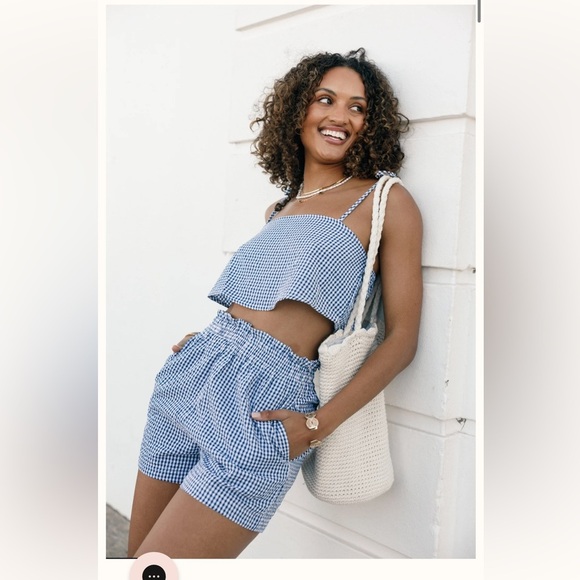 The Callum Short Set in Navy Gingham - Picture 4 of 6